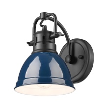 Golden 3602-BA1 BLK-NVY - Yep by Golden Lighting Duncan 1-light Vanity in Matte Black and Navy Blue shade